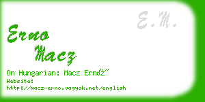 erno macz business card